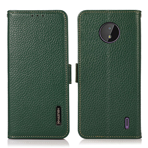 Funda de Cuero Cartera con Soporte Carcasa B03H para Nokia C10 Verde