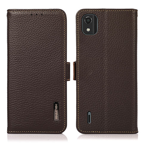 Funda de Cuero Cartera con Soporte Carcasa B03H para Nokia C2 2nd Edition Marron