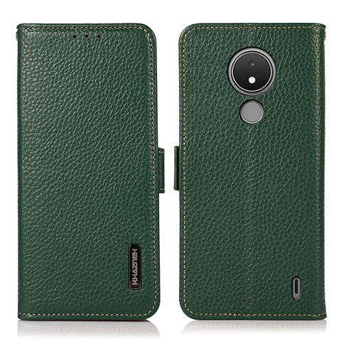 Funda de Cuero Cartera con Soporte Carcasa B03H para Nokia C21 Verde