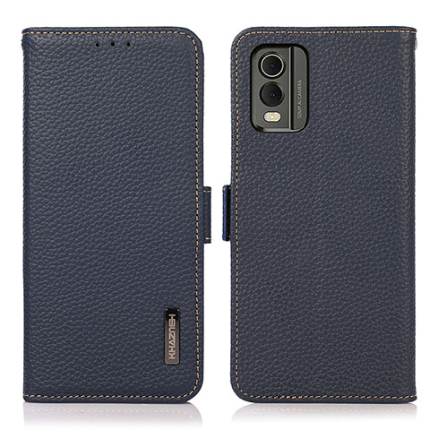 Funda de Cuero Cartera con Soporte Carcasa B03H para Nokia C210 Azul