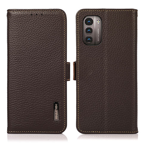 Funda de Cuero Cartera con Soporte Carcasa B03H para Nokia G21 Marron