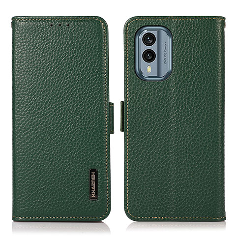 Funda de Cuero Cartera con Soporte Carcasa B03H para Nokia X30 5G Verde