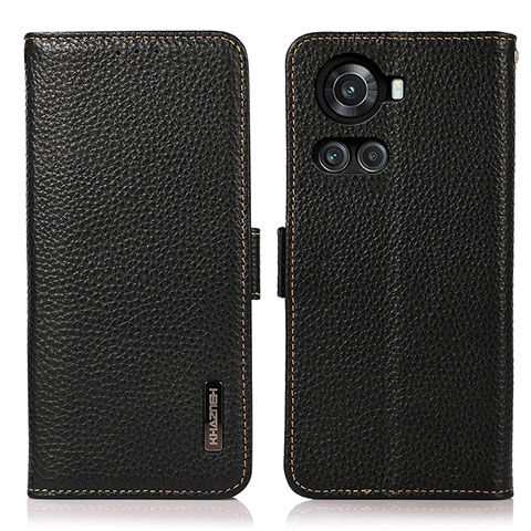 Funda de Cuero Cartera con Soporte Carcasa B03H para OnePlus 10R 5G Negro