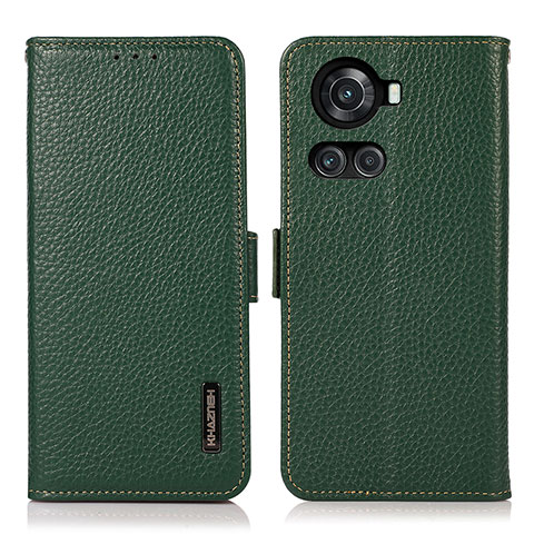 Funda de Cuero Cartera con Soporte Carcasa B03H para OnePlus 10R 5G Verde