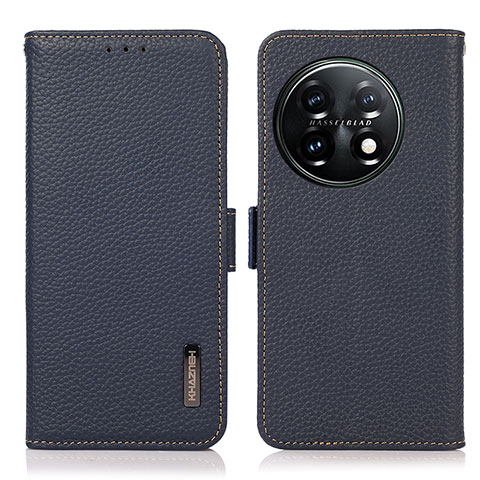 Funda de Cuero Cartera con Soporte Carcasa B03H para OnePlus 11 5G Azul