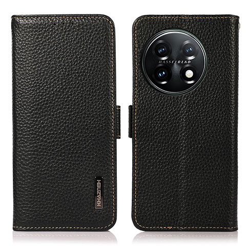 Funda de Cuero Cartera con Soporte Carcasa B03H para OnePlus 11 5G Negro