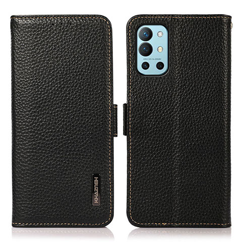 Funda de Cuero Cartera con Soporte Carcasa B03H para OnePlus 9R 5G Negro