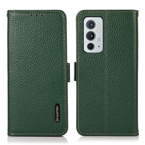 Funda de Cuero Cartera con Soporte Carcasa B03H para OnePlus 9RT 5G Verde