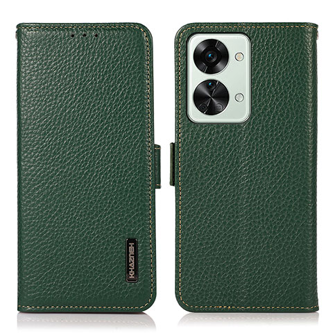 Funda de Cuero Cartera con Soporte Carcasa B03H para OnePlus Nord 2T 5G Verde