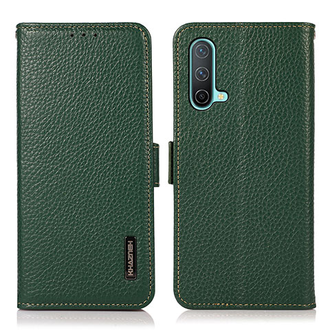 Funda de Cuero Cartera con Soporte Carcasa B03H para OnePlus Nord CE 5G Verde