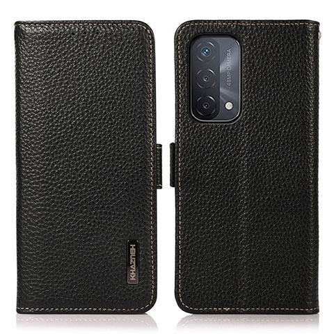 Funda de Cuero Cartera con Soporte Carcasa B03H para OnePlus Nord N200 5G Negro