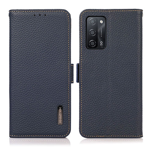 Funda de Cuero Cartera con Soporte Carcasa B03H para Oppo A53s 5G Azul