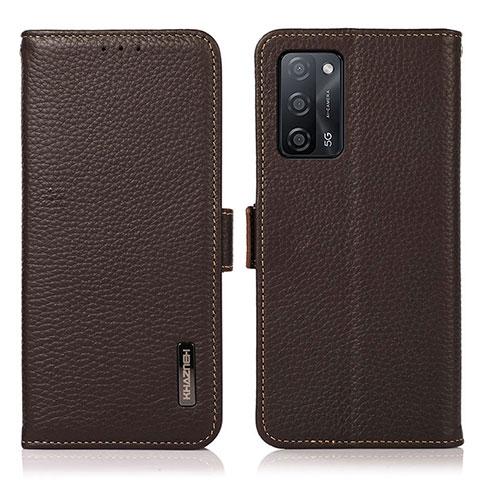 Funda de Cuero Cartera con Soporte Carcasa B03H para Oppo A53s 5G Marron