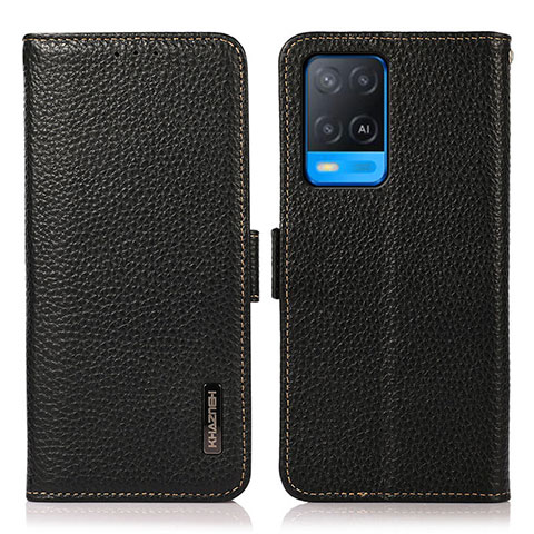 Funda de Cuero Cartera con Soporte Carcasa B03H para Oppo A54 4G Negro