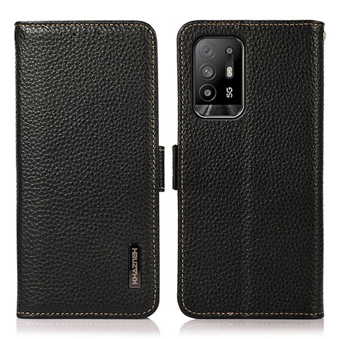 Funda de Cuero Cartera con Soporte Carcasa B03H para Oppo A94 5G Negro