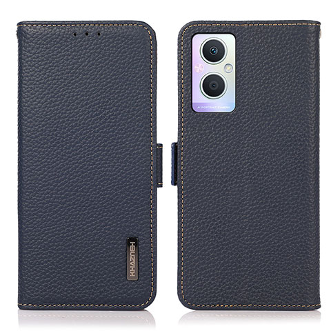 Funda de Cuero Cartera con Soporte Carcasa B03H para Oppo A96 5G Azul