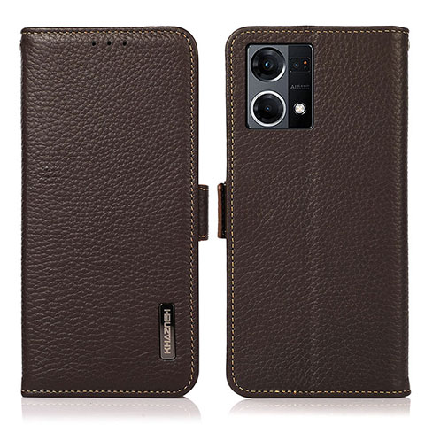 Funda de Cuero Cartera con Soporte Carcasa B03H para Oppo F21s Pro 4G Marron