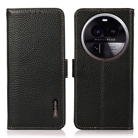 Funda de Cuero Cartera con Soporte Carcasa B03H para Oppo Find X6 Pro 5G Negro