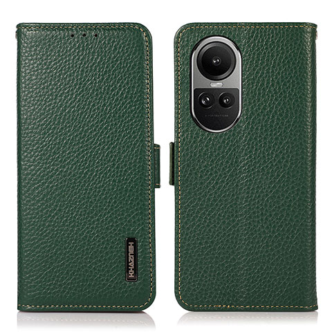 Funda de Cuero Cartera con Soporte Carcasa B03H para Oppo Reno10 5G Verde