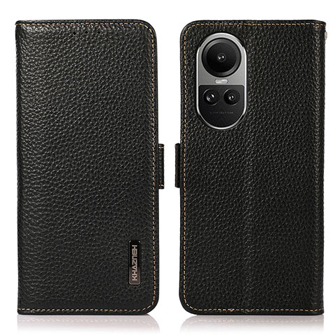 Funda de Cuero Cartera con Soporte Carcasa B03H para Oppo Reno10 Pro 5G Negro