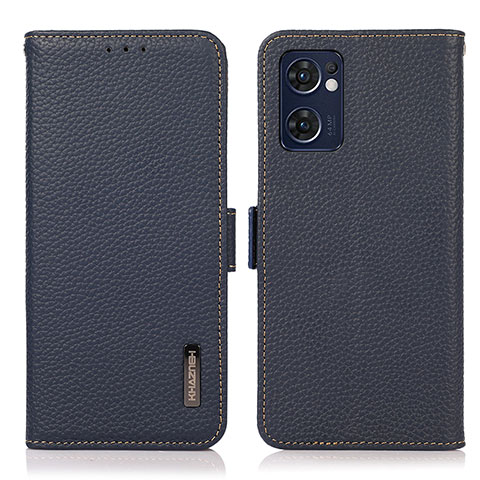 Funda de Cuero Cartera con Soporte Carcasa B03H para Oppo Reno7 5G Azul