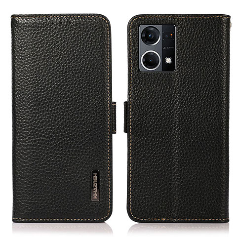 Funda de Cuero Cartera con Soporte Carcasa B03H para Oppo Reno8 4G Negro