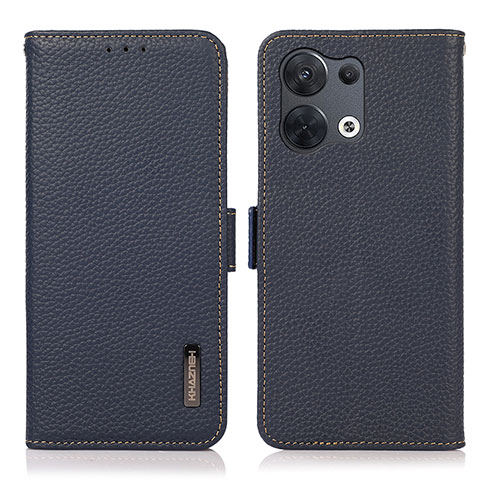 Funda de Cuero Cartera con Soporte Carcasa B03H para Oppo Reno8 5G Azul