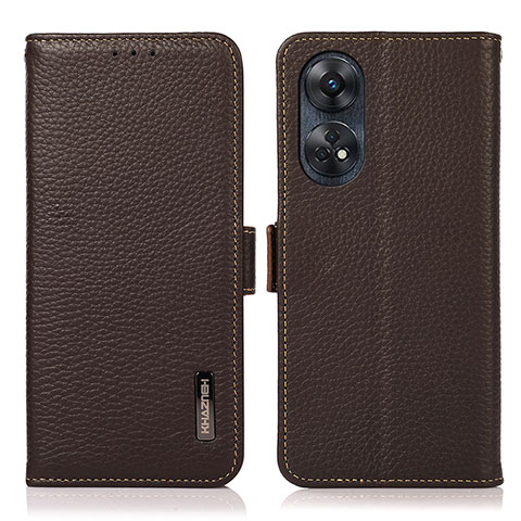 Funda de Cuero Cartera con Soporte Carcasa B03H para Oppo Reno8 T 4G Marron