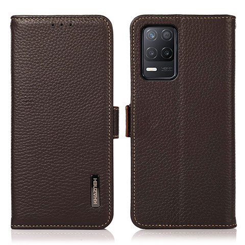 Funda de Cuero Cartera con Soporte Carcasa B03H para Realme 8 5G Marron