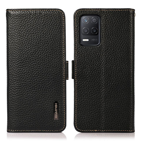 Funda de Cuero Cartera con Soporte Carcasa B03H para Realme 8 5G Negro