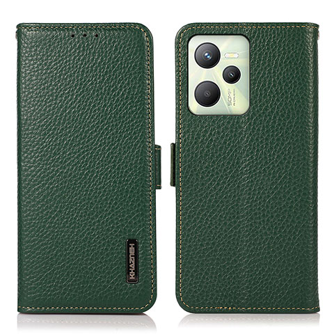 Funda de Cuero Cartera con Soporte Carcasa B03H para Realme C35 Verde