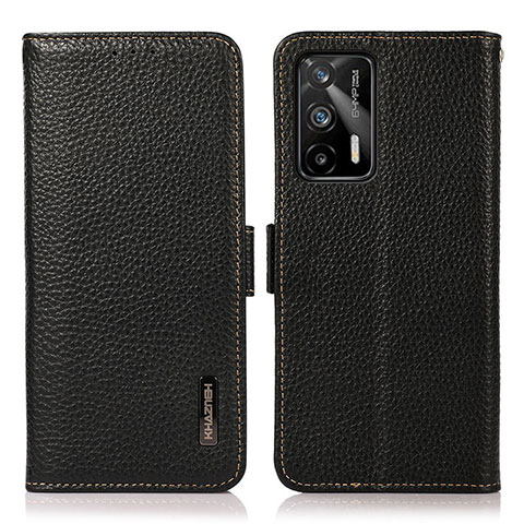 Funda de Cuero Cartera con Soporte Carcasa B03H para Realme GT 5G Negro