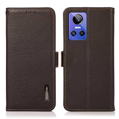 Funda de Cuero Cartera con Soporte Carcasa B03H para Realme GT Neo3 5G Marron