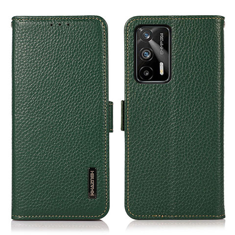 Funda de Cuero Cartera con Soporte Carcasa B03H para Realme Q3 Pro 5G Verde