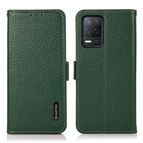 Funda de Cuero Cartera con Soporte Carcasa B03H para Realme Q3i 5G Verde