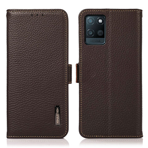 Funda de Cuero Cartera con Soporte Carcasa B03H para Realme V11 5G Marron