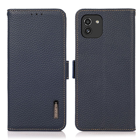 Funda de Cuero Cartera con Soporte Carcasa B03H para Samsung Galaxy A03 Azul