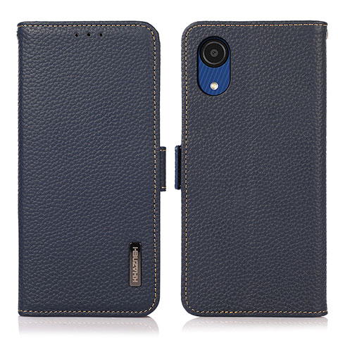 Funda de Cuero Cartera con Soporte Carcasa B03H para Samsung Galaxy A03 Core Azul