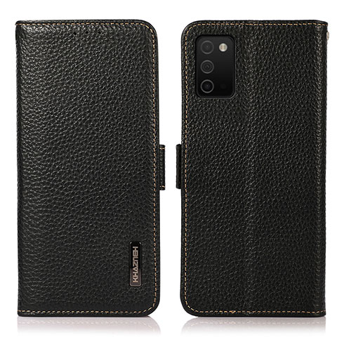 Funda de Cuero Cartera con Soporte Carcasa B03H para Samsung Galaxy A03s Negro