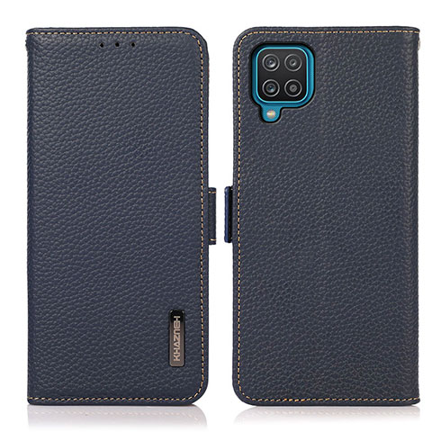 Funda de Cuero Cartera con Soporte Carcasa B03H para Samsung Galaxy A12 5G Azul