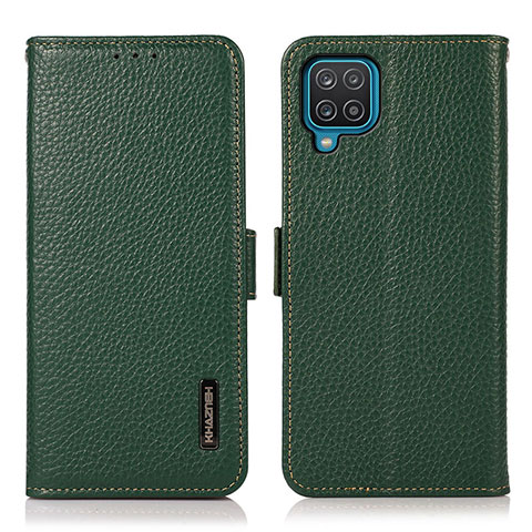 Funda de Cuero Cartera con Soporte Carcasa B03H para Samsung Galaxy A12 5G Verde