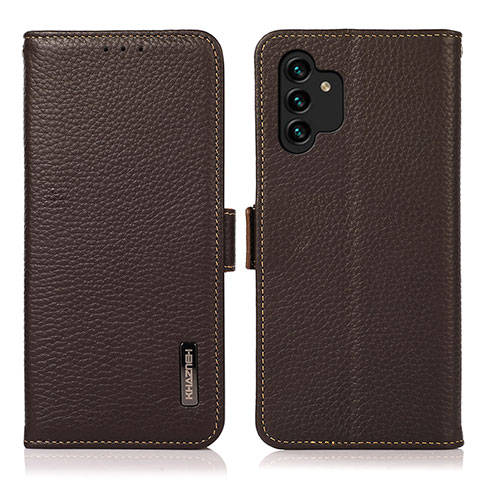 Funda de Cuero Cartera con Soporte Carcasa B03H para Samsung Galaxy A13 4G Marron