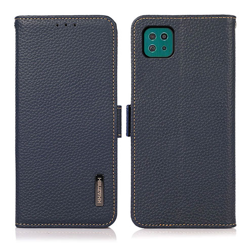 Funda de Cuero Cartera con Soporte Carcasa B03H para Samsung Galaxy A22 5G Azul