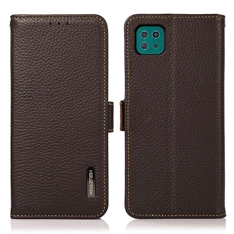 Funda de Cuero Cartera con Soporte Carcasa B03H para Samsung Galaxy A22 5G Marron