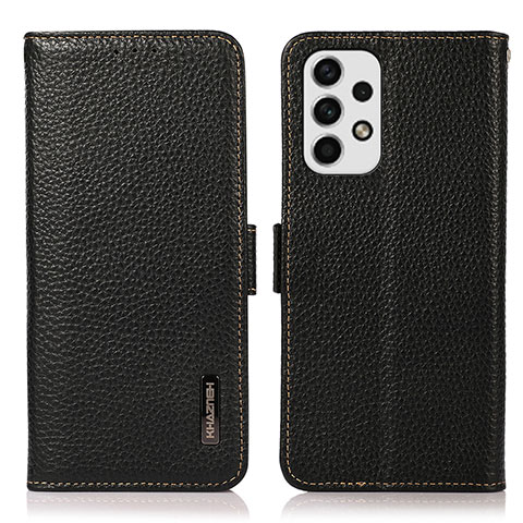 Funda de Cuero Cartera con Soporte Carcasa B03H para Samsung Galaxy A23 4G Negro