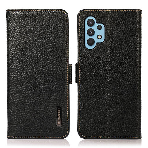 Funda de Cuero Cartera con Soporte Carcasa B03H para Samsung Galaxy A32 4G Negro