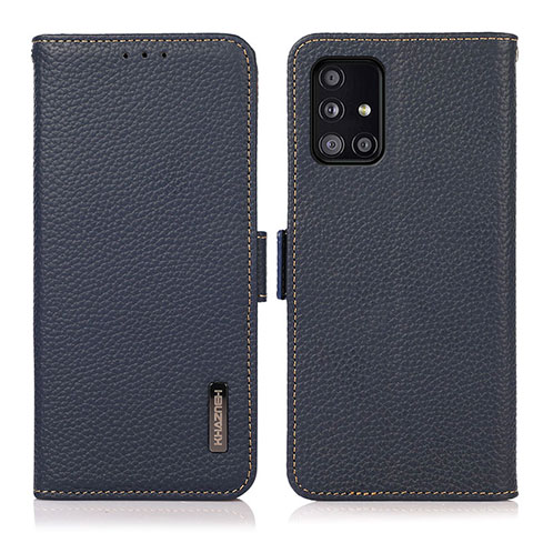 Funda de Cuero Cartera con Soporte Carcasa B03H para Samsung Galaxy A51 4G Azul