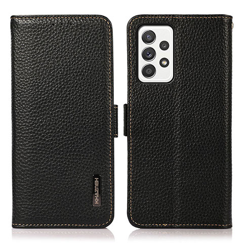 Funda de Cuero Cartera con Soporte Carcasa B03H para Samsung Galaxy A52 5G Negro