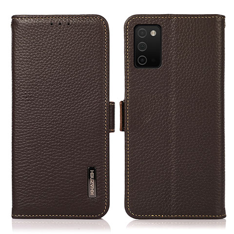 Funda de Cuero Cartera con Soporte Carcasa B03H para Samsung Galaxy F02S SM-E025F Marron