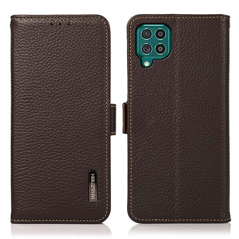 Funda de Cuero Cartera con Soporte Carcasa B03H para Samsung Galaxy F62 5G Marron